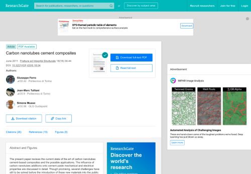 
                            11. (PDF) Carbon nanotubes cement composites - ResearchGate