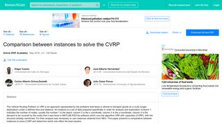 
                            6. (PDF) Comparison between instances to solve the CVRP