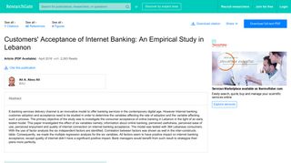 
                            8. (PDF) Customers' Acceptance of Internet Banking: An ...