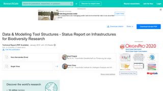 
                            10. (PDF) Data & Modelling Tool Structures - Status Report on ...