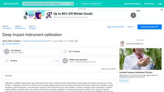 
                            13. (PDF) Deep Impact instrument calibration - ResearchGate