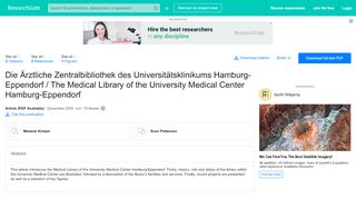 
                            10. (PDF) Die Ärztliche Zentralbibliothek des Universitätsklinikums ...