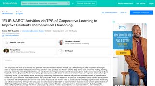 
                            10. (PDF) “ELIP-MARC” Activities via TPS of Cooperative Learning to ...
