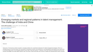
                            9. (PDF) Emerging markets and regional patterns in talent management ...