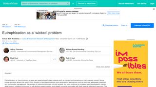 
                            13. (PDF) Eutrophication as a 'wicked' problem - ResearchGate