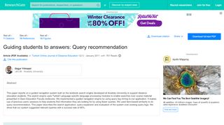 
                            12. (PDF) Guiding students to answers: Query recommendation