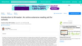 
                            3. (PDF) Introduction to M-reader: An online extensive reading aid for ...