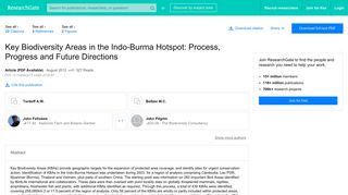 
                            4. (PDF) Key Biodiversity Areas in the Indo-Burma Hotspot: Process ...