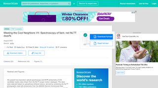 
                            5. (PDF) Meeting the Cool Neighbors VII: Spectroscopy of faint, red NLTT ...