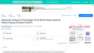 
                            9. (PDF) Multiscale Analysis of Hydrologic Time Series Data using the ...