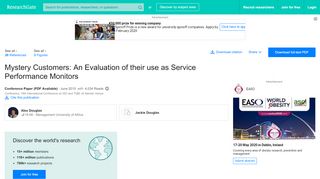 
                            9. (PDF) Mystery Customers: An Evaluation of their use as Service ...