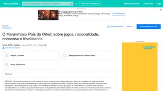 
                            13. (PDF) O Maravilhoso País do Orkut: sobre jogos, racionalidade ...