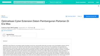 
                            7. (PDF) Optimalisasi Cyber Extension Dalam Pembangunan Pertanian ...
