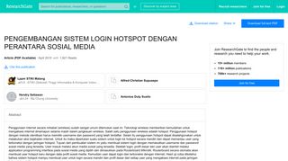 
                            11. (PDF) PENGEMBANGAN SISTEM LOGIN HOTSPOT DENGAN ...