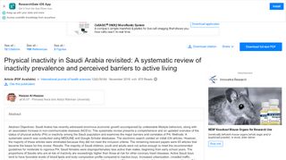 
                            12. (PDF) Physical inactivity in Saudi Arabia revisited: A ...