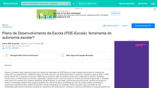 
                            8. (PDF) Plano de Desenvolvimento da Escola (PDE-Escola): ferramenta ...