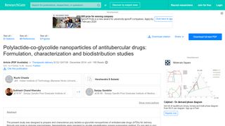 
                            11. (PDF) Polylactide-co-glycolide nanoparticles of antitubercular drugs ...