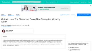 
                            11. (PDF) Quizlet Live - The Classroom Game Now Taking the ...