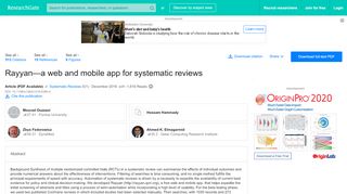 
                            9. (PDF) Rayyan—a web and mobile app for systematic reviews