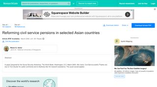 
                            13. (PDF) Reforming civil service pensions in selected Asian countries