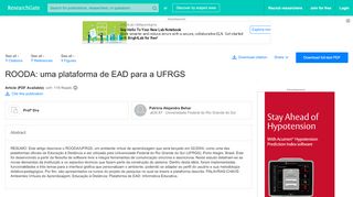 
                            11. (PDF) ROODA: uma plataforma de EAD para a UFRGS - ResearchGate