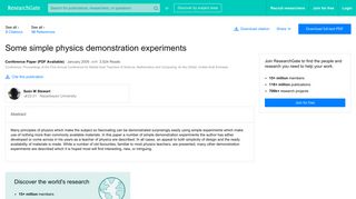 
                            8. (PDF) Some simple physics demonstration experiments - ResearchGate