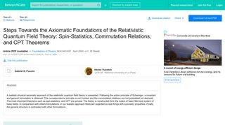 
                            11. (PDF) Steps Towards the Axiomatic Foundations of the Relativistic ...