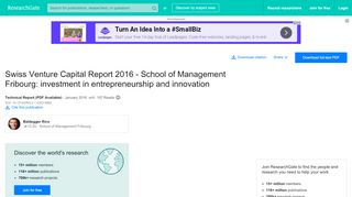 
                            11. (PDF) Swiss Venture Capital Report 2016 - School of Management ...