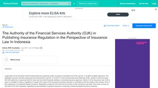 
                            2. (PDF) The Authority of the Financial Services Authority (OJK) in ...