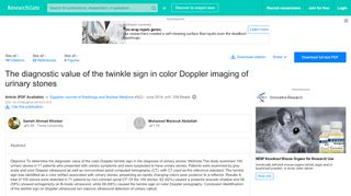 
                            10. (PDF) The diagnostic value of the twinkle sign in color Doppler ...