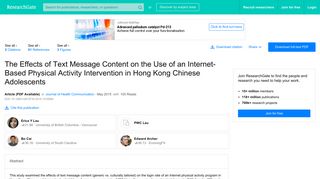 
                            10. (PDF) The Effects of Text Message Content on the Use of an Internet ...