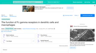 
                            12. (PDF) The function of Fc gamma receptors in dendritic cells and ...