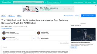 
                            13. (PDF) The NAO Backpack: An Open-hardware Add-on for Fast ...