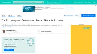 
                            12. (PDF) The Taxonomy and Conservation Status of Birds in Sri Lanka