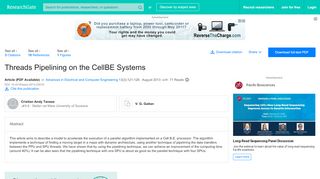 
                            8. (PDF) Threads Pipelining on the CellBE Systems - ResearchGate