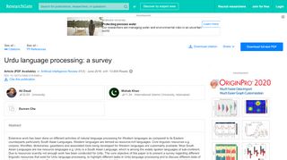 
                            9. (PDF) Urdu language processing: a survey - ResearchGate