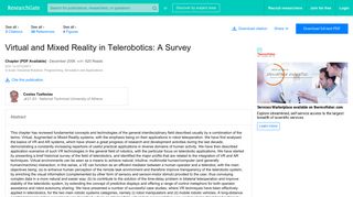 
                            7. (PDF) Virtual and Mixed Reality in Telerobotics: A Survey