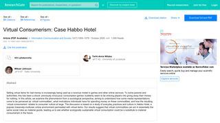 
                            10. (PDF) Virtual Consumerism: Case Habbo Hotel - ResearchGate