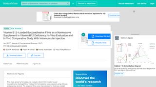 
                            9. (PDF) Vitamin B12–Loaded Buccoadhesive Films as a Noninvasive ...