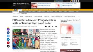 
                            12. PDS outlets dole out Pongal cash in spite of Madras high court order ...