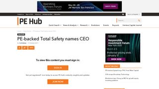 
                            10. PE-backed Total Safety names CEO - PE Hub