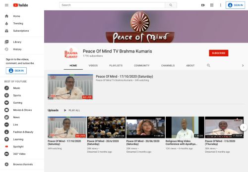 
                            4. Peace Of Mind TV Brahma Kumaris - YouTube