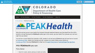 
                            3. PEAKHealth Mobile App | Colorado Department of Health Care Policy ...