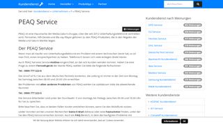 
                            4. PEAQ Service - Kundendienst – Info