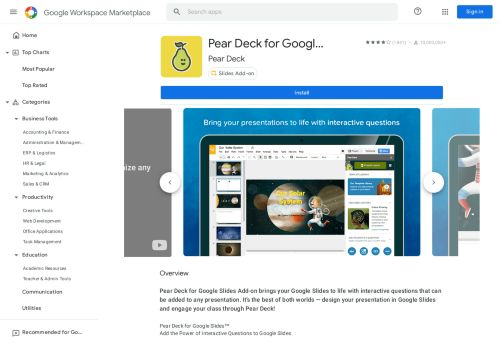 
                            9. Pear Deck for Google Slides Add-on - G Suite Marketplace