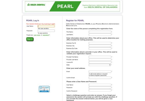 
                            9. PEARL Log In - Delta Dental of Oklahoma