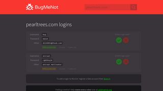 
                            10. pearltrees.com logins - BugMeNot