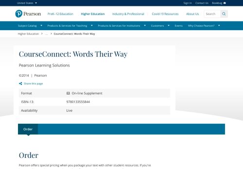 
                            6. Pearson Learning Solutions, CourseConnect: Words Their Way ...