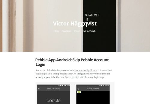 
                            10. Pebble App Android: Skip Pebble Account Login · Victor Häggqvist