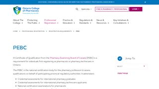 
                            4. PEBC - Ontario College of Pharmacists